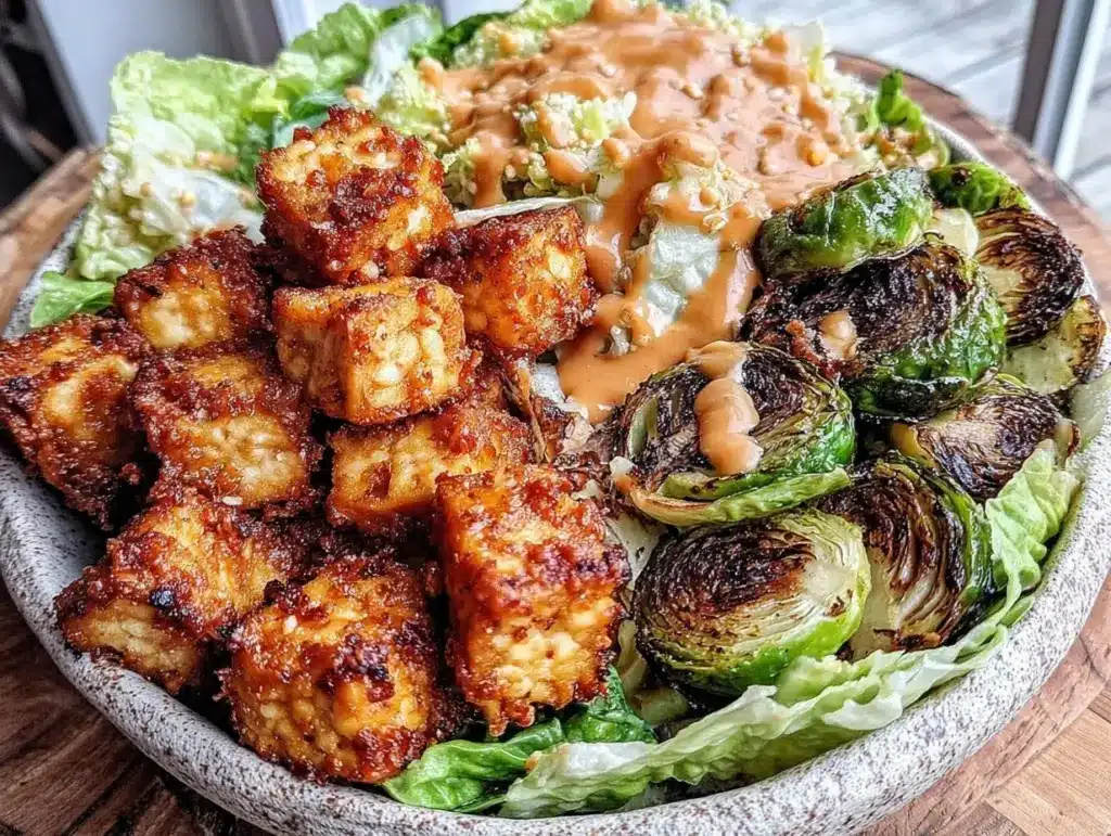 ginger garlic tofu dinner bowl - featured image