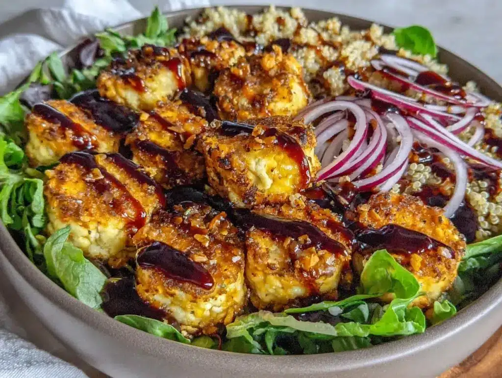 ginger garlic tofu dinner bowl - featured image