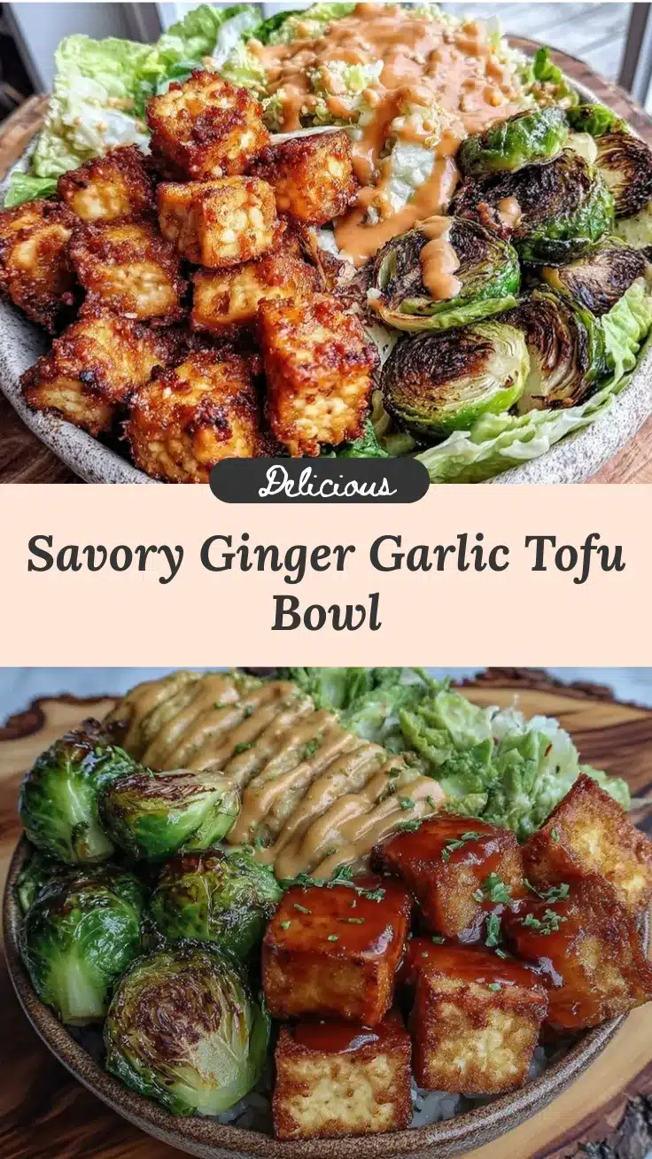 ginger garlic tofu dinner bowl recipe