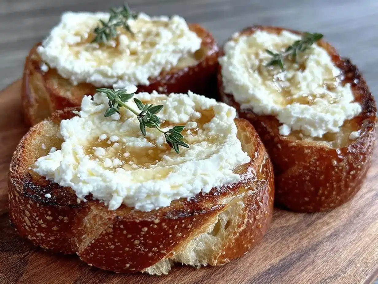 goat cheese and honey crostini preparation steps