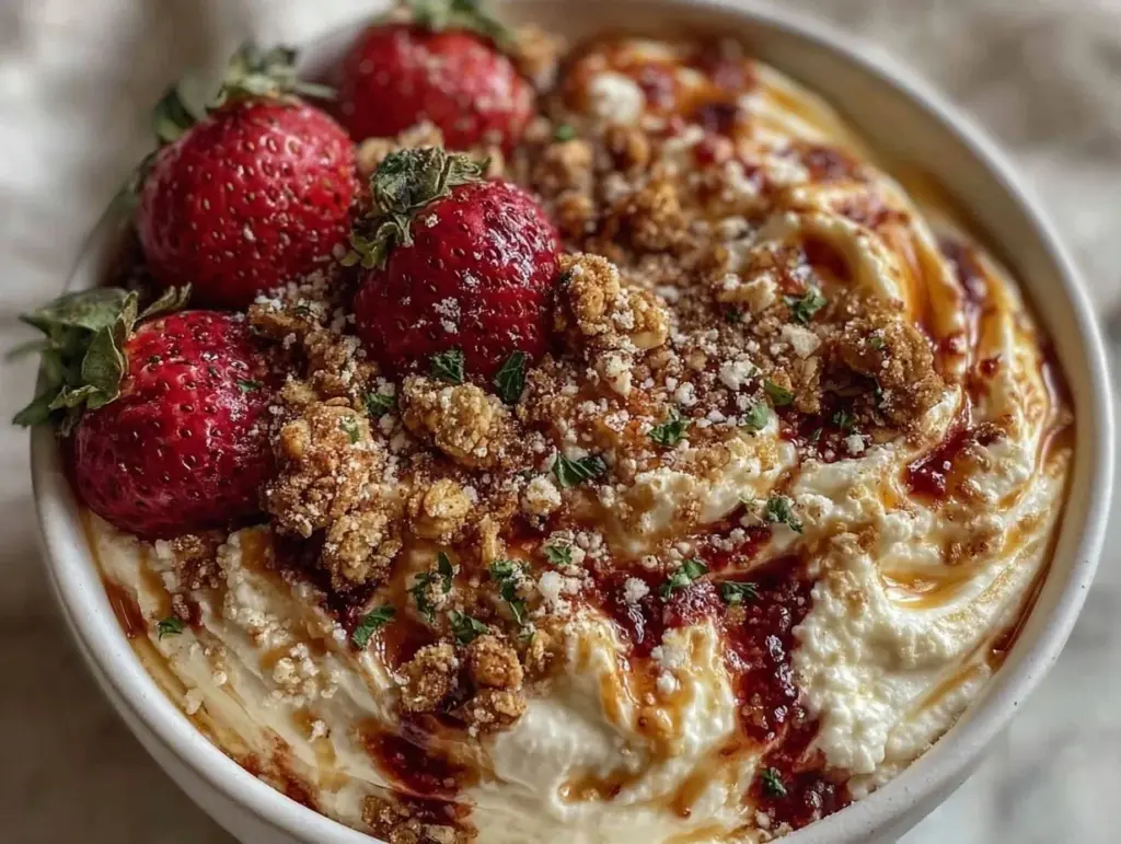 Greek yogurt bowl with strawberries - featured image