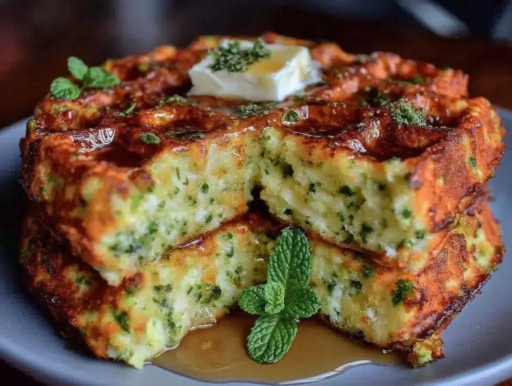 green mint waffles - featured image