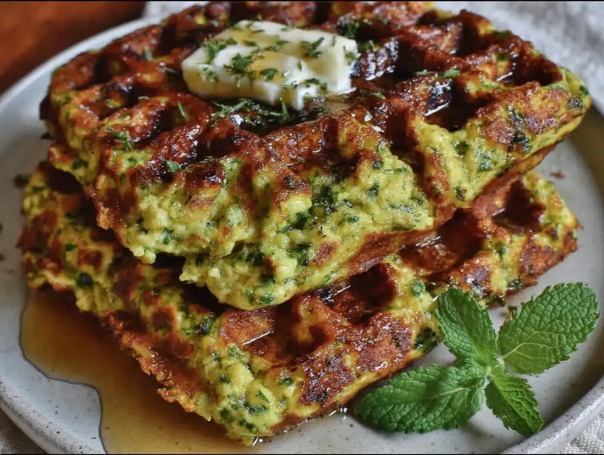 green mint waffles preparation steps