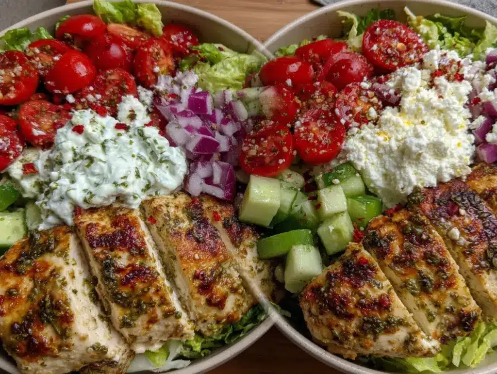 healthy greek chicken bowls - featured image