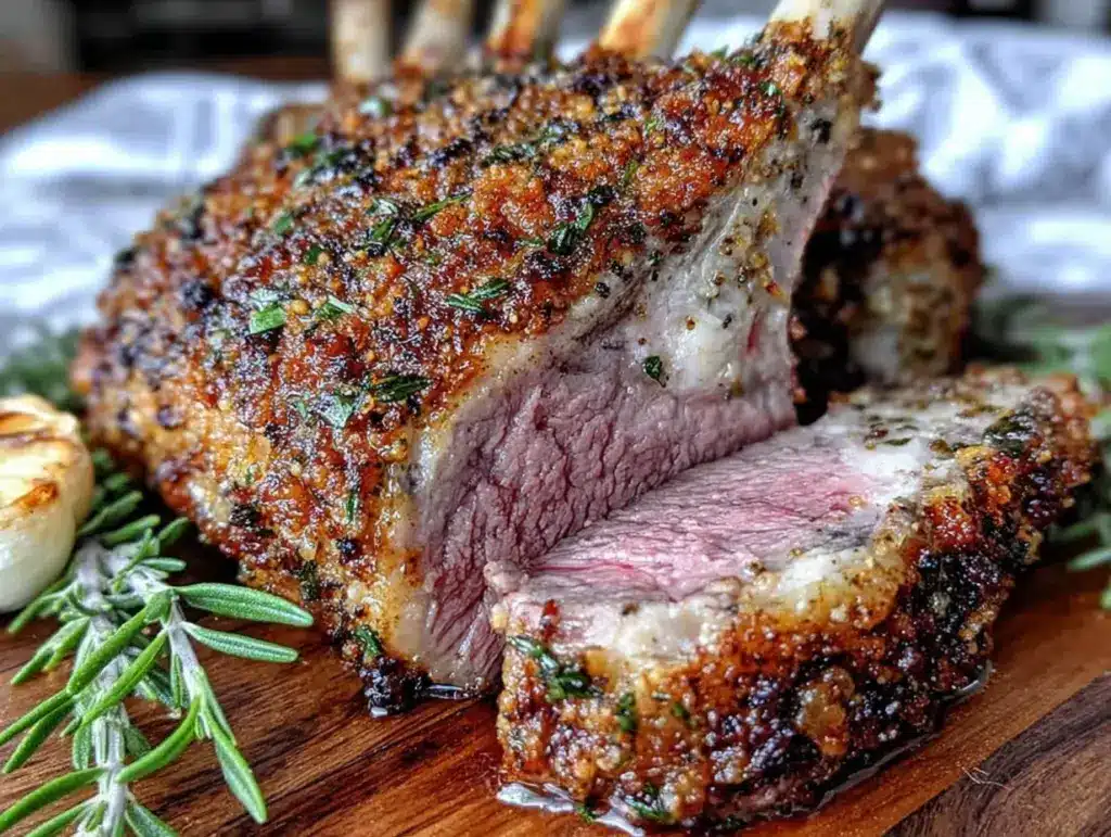 herb crusted rack of lamb - featured image