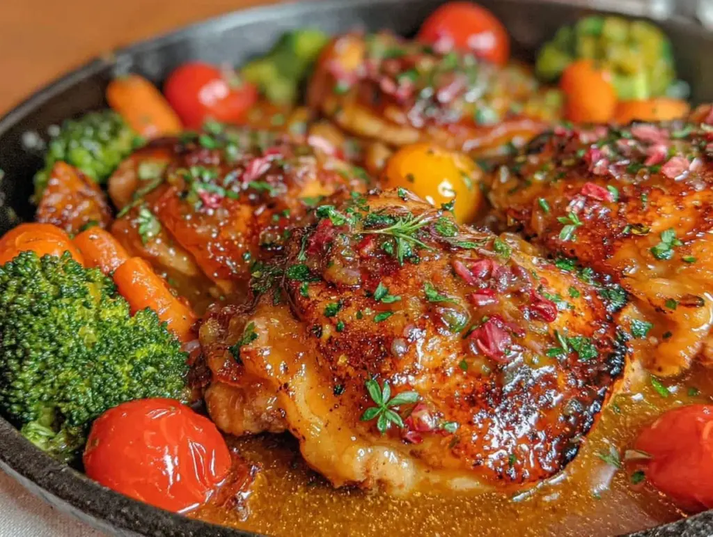 honey mustard chicken one-pan dinner - featured image