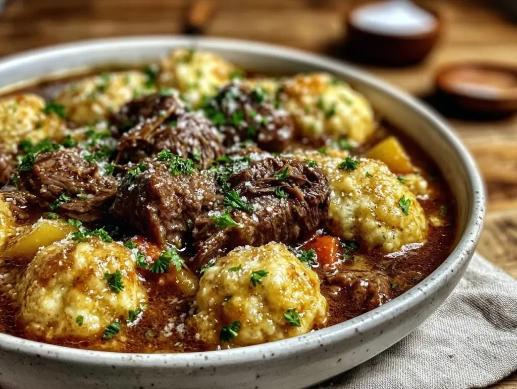 irish stew with dumplings - featured image