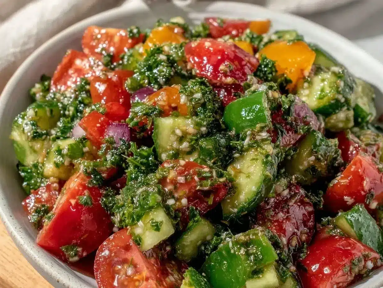 Israeli salad recipe preparation steps