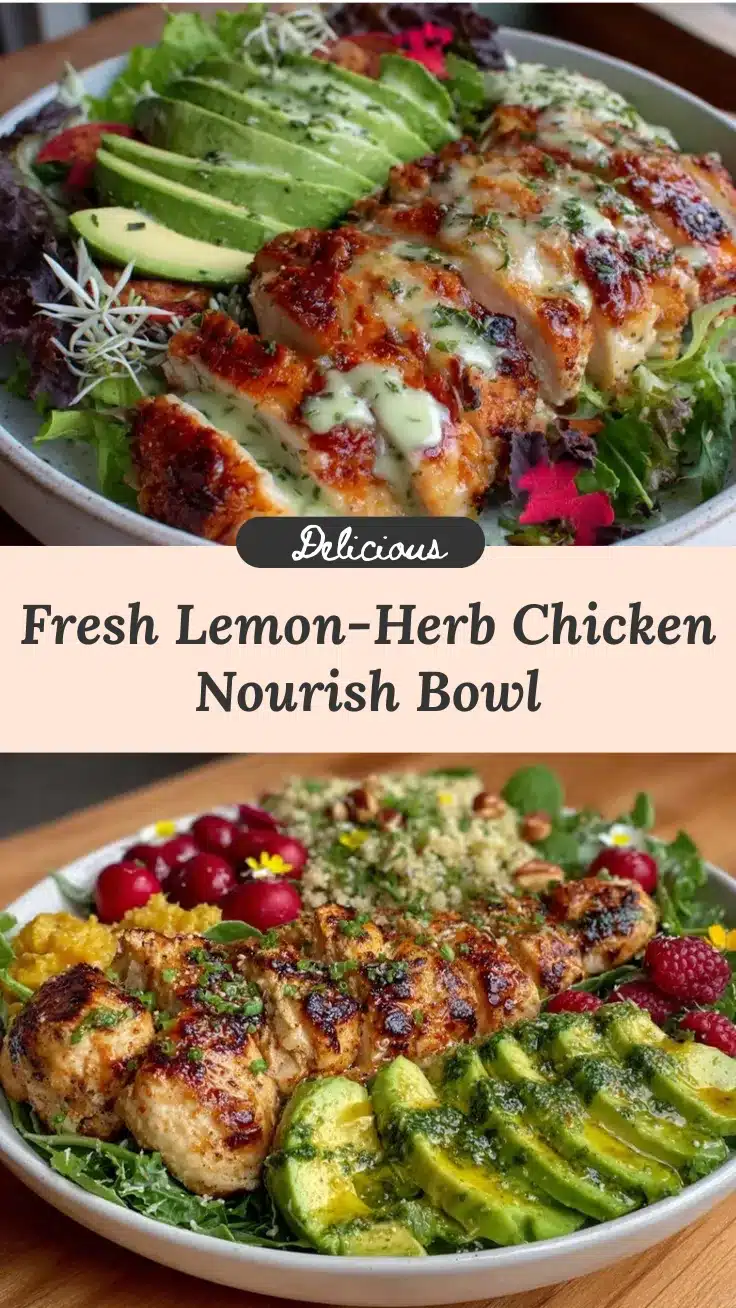 lemon-herb chicken nourish bowl recipe