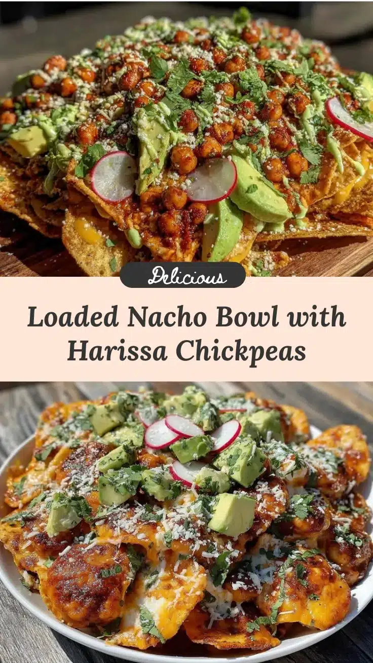 loaded nacho bowl with harissa chickpeas recipe