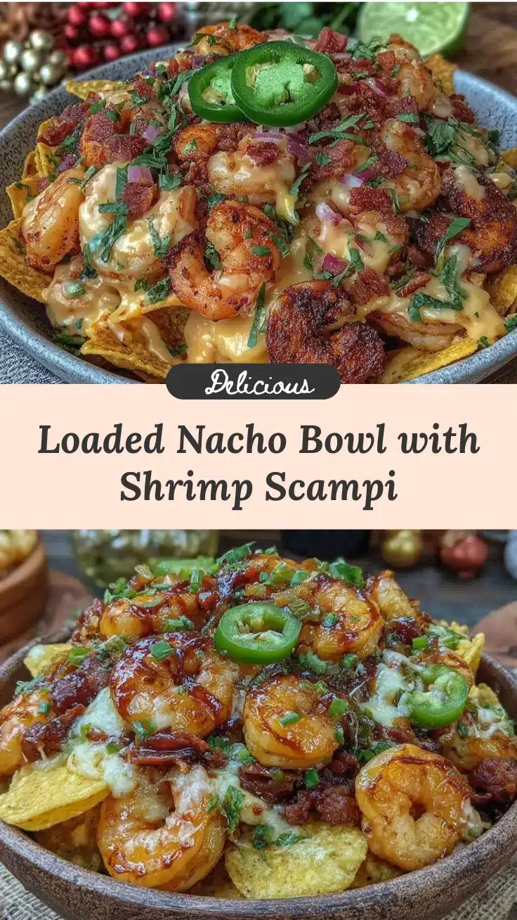 loaded nacho bowl with shrimp scampi recipe