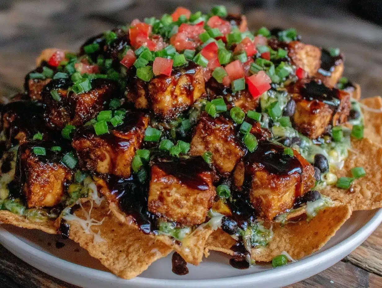 loaded nacho bowl with tangy tofu preparation steps