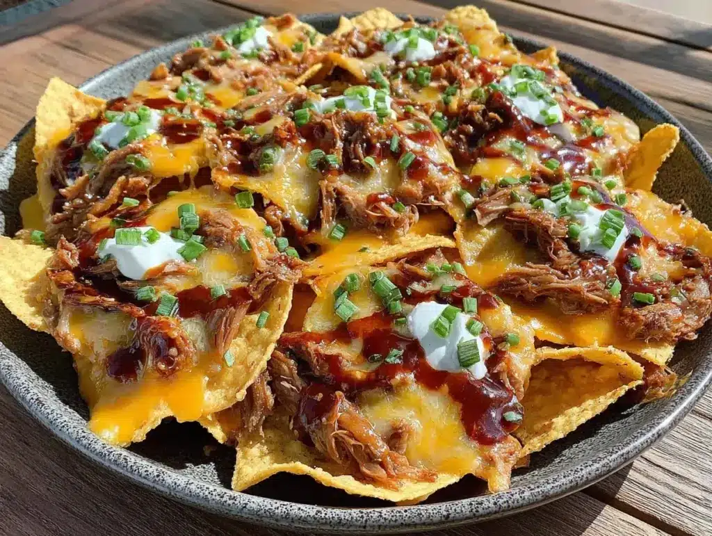loaded pulled pork nacho bowl - featured image