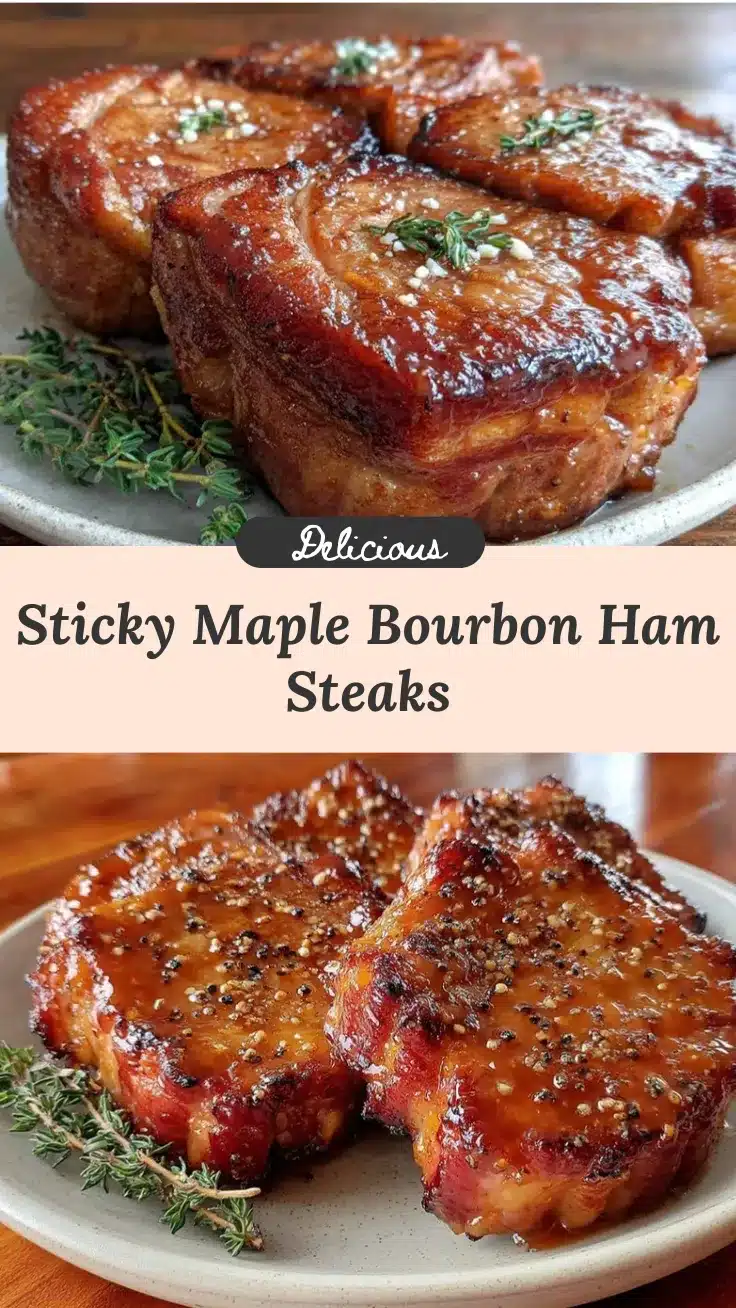 maple bourbon glazed ham steaks recipe