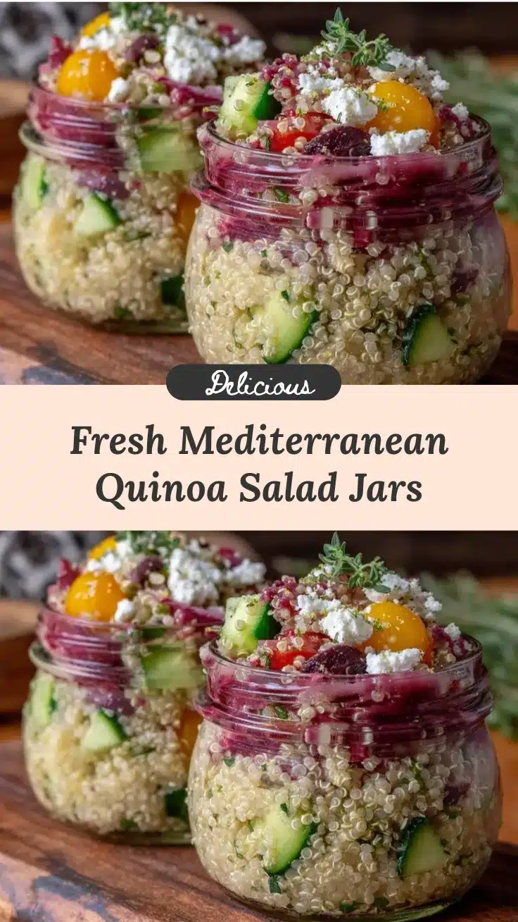 Mediterranean quinoa salad jars recipe