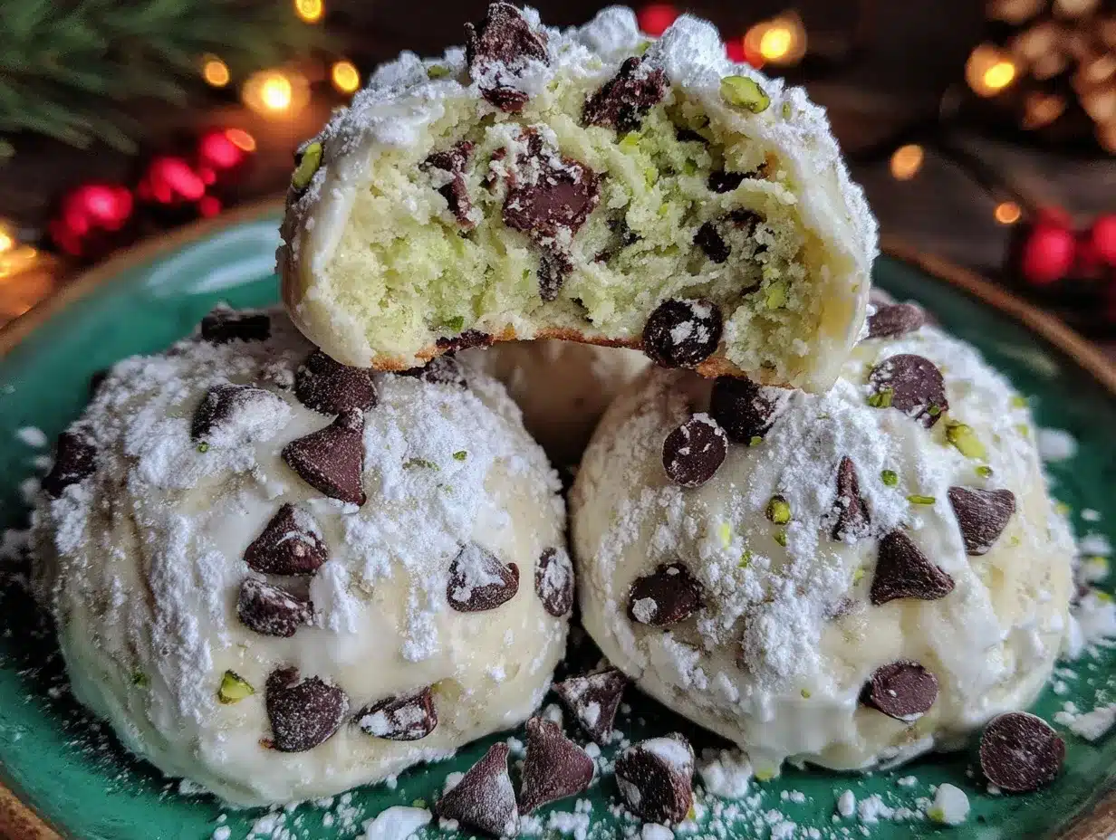 mint chocolate chip snowball cookies preparation steps