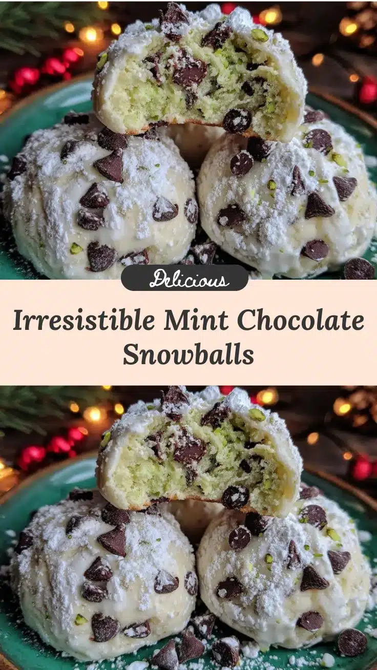 mint chocolate chip snowball cookies recipe