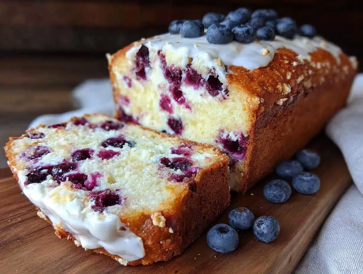 moist blueberry cream cheese bread preparation steps