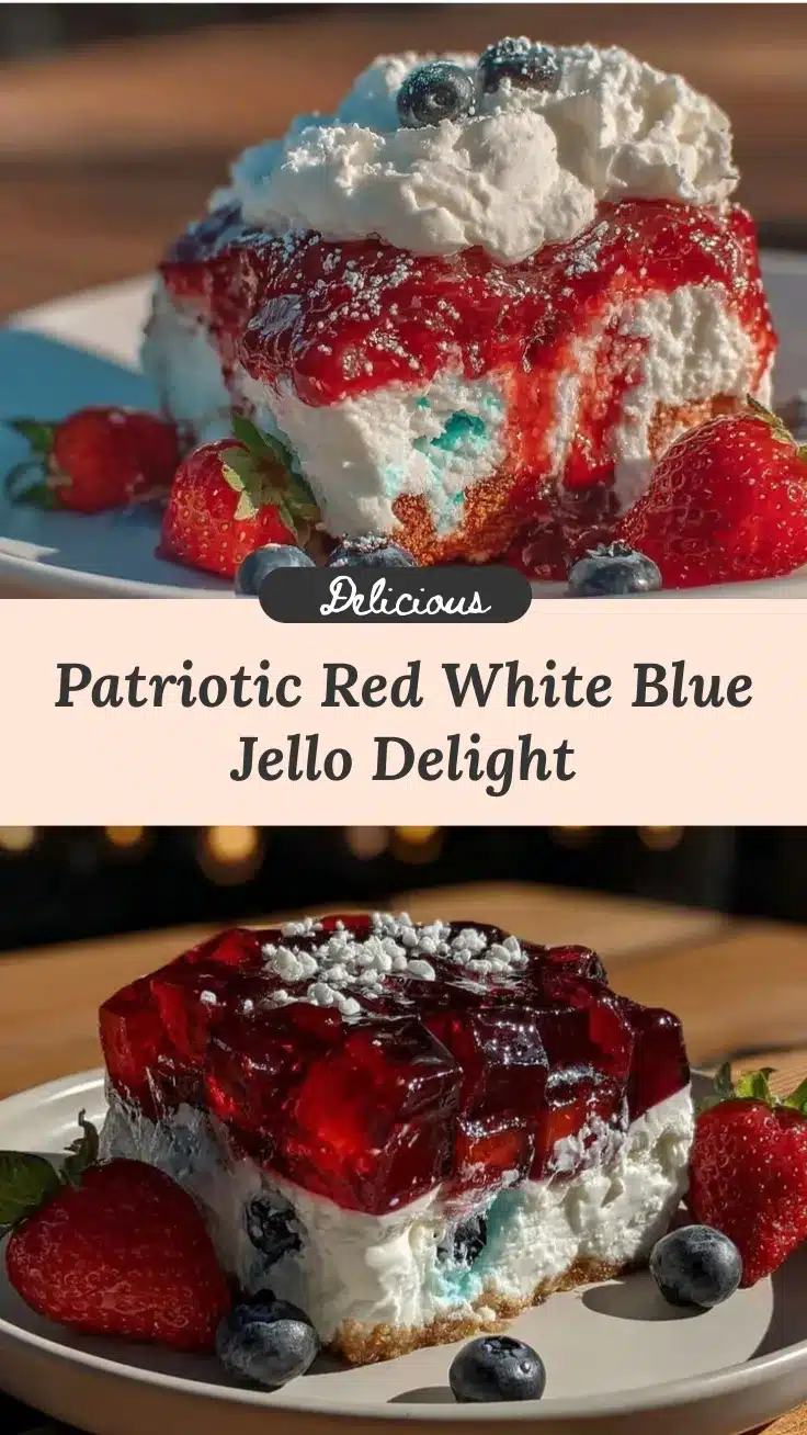 patriotic red white and blue jello salad recipe