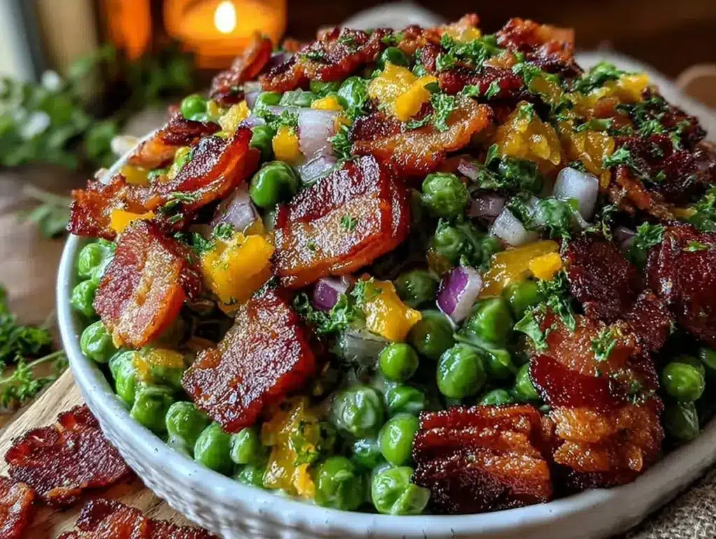 pea salad with bacon - featured image