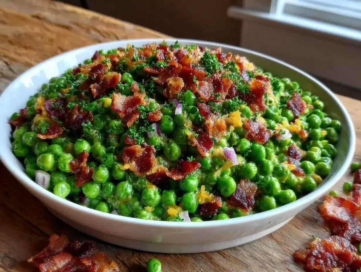 pea salad with bacon preparation steps