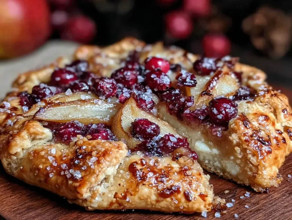 pear and cranberry galette - featured image