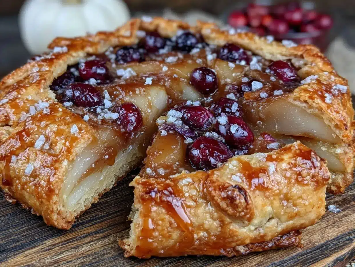 pear and cranberry galette preparation steps
