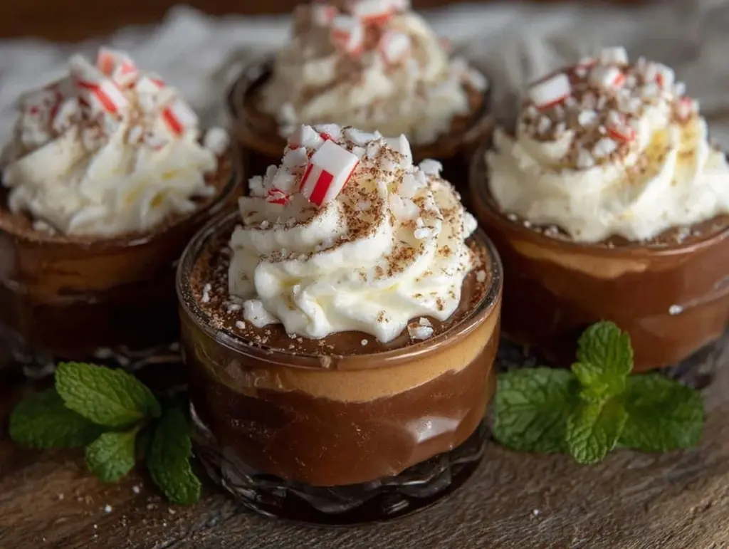 peppermint mocha mousse cups - featured image