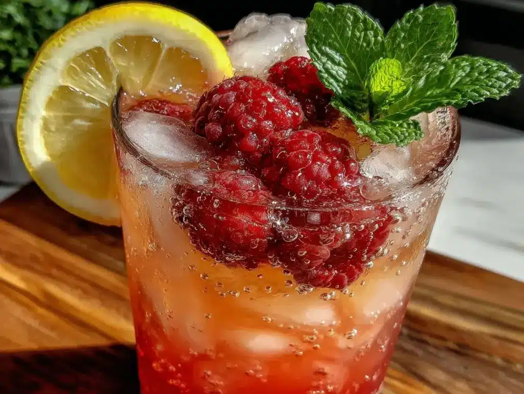 raspberry vodka lemonade cocktail - featured image