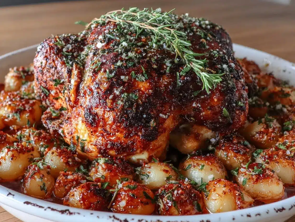 roasted chicken with 40 cloves of garlic preparation steps