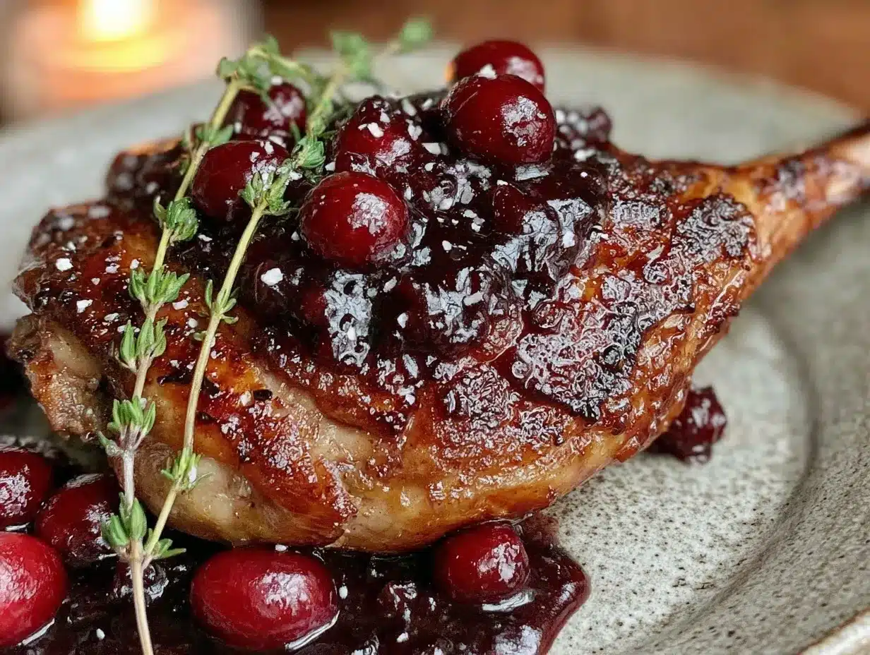 roasted goose with cherry sauce preparation steps