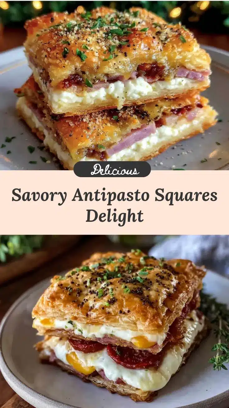 savory antipasto squares recipe