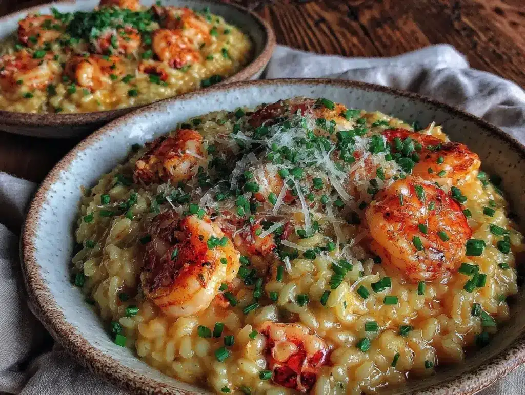 seafood risotto for two - featured image