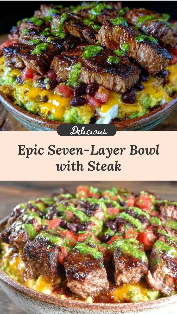 seven-layer party bowl with steak strips recipe