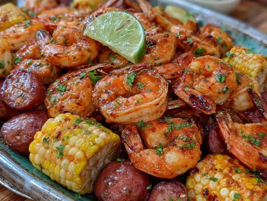 sheet pan shrimp boil recipe - featured image