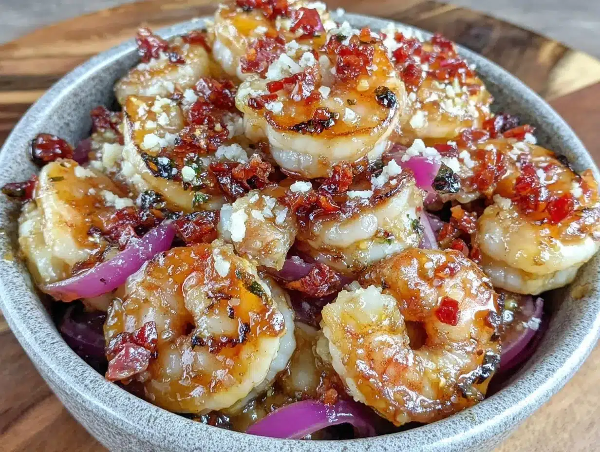 shrimp scampi dinner bowl preparation steps