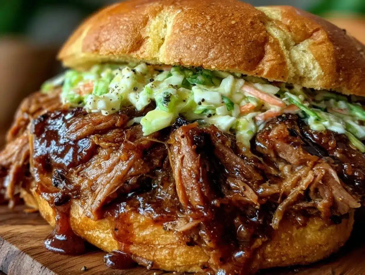 slow cooker pulled pork sandwich preparation steps
