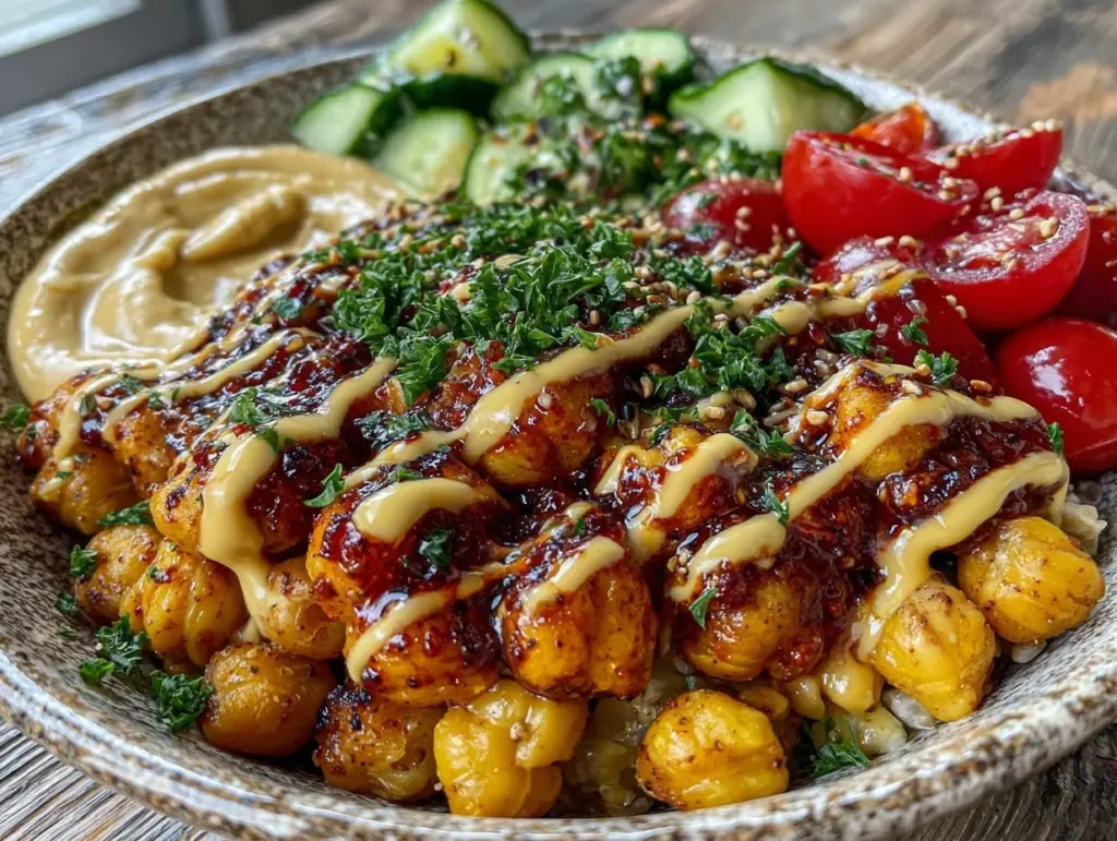 spicy harissa chickpeas - featured image