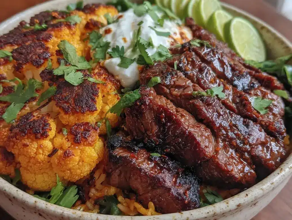 spicy steak bowl - featured image