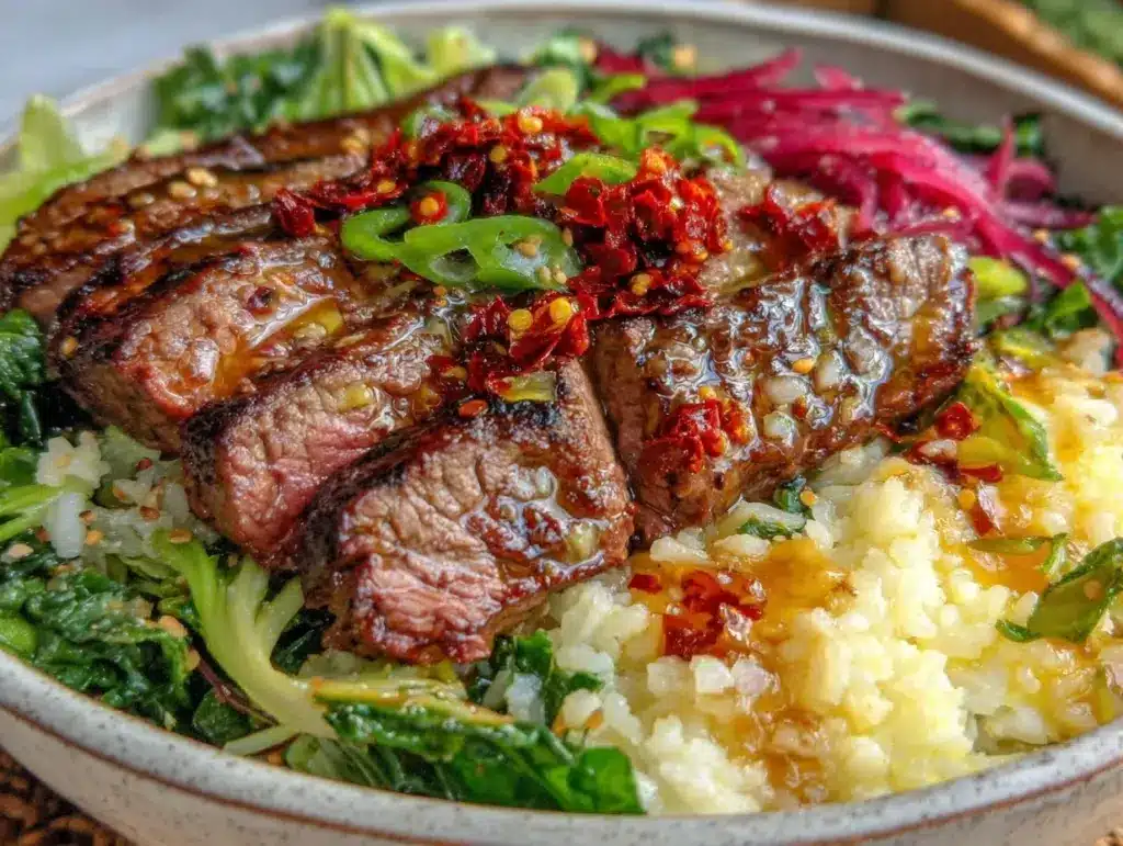spicy steak bowl - featured image