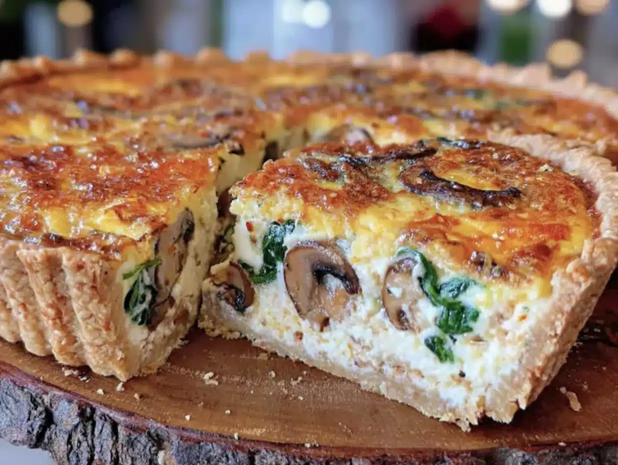 spinach and mushroom quiche recipe preparation steps