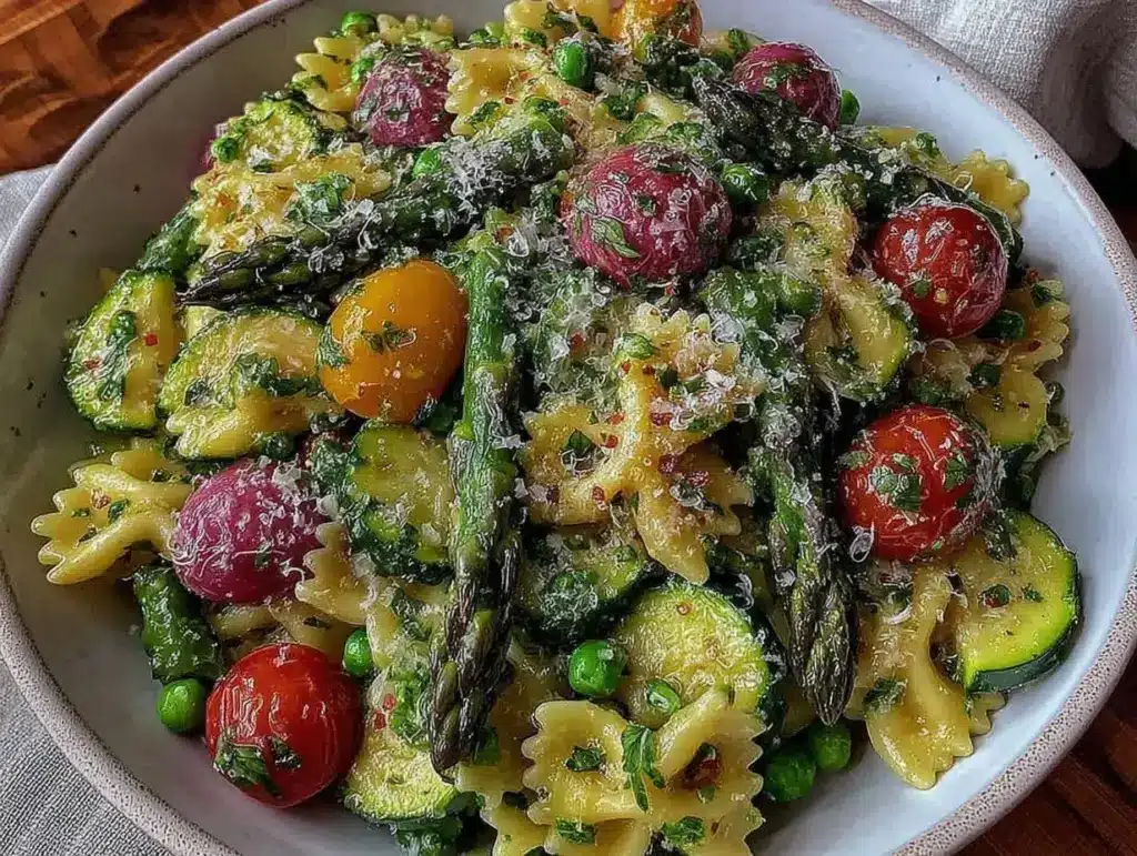 spring vegetable pasta primavera - featured image