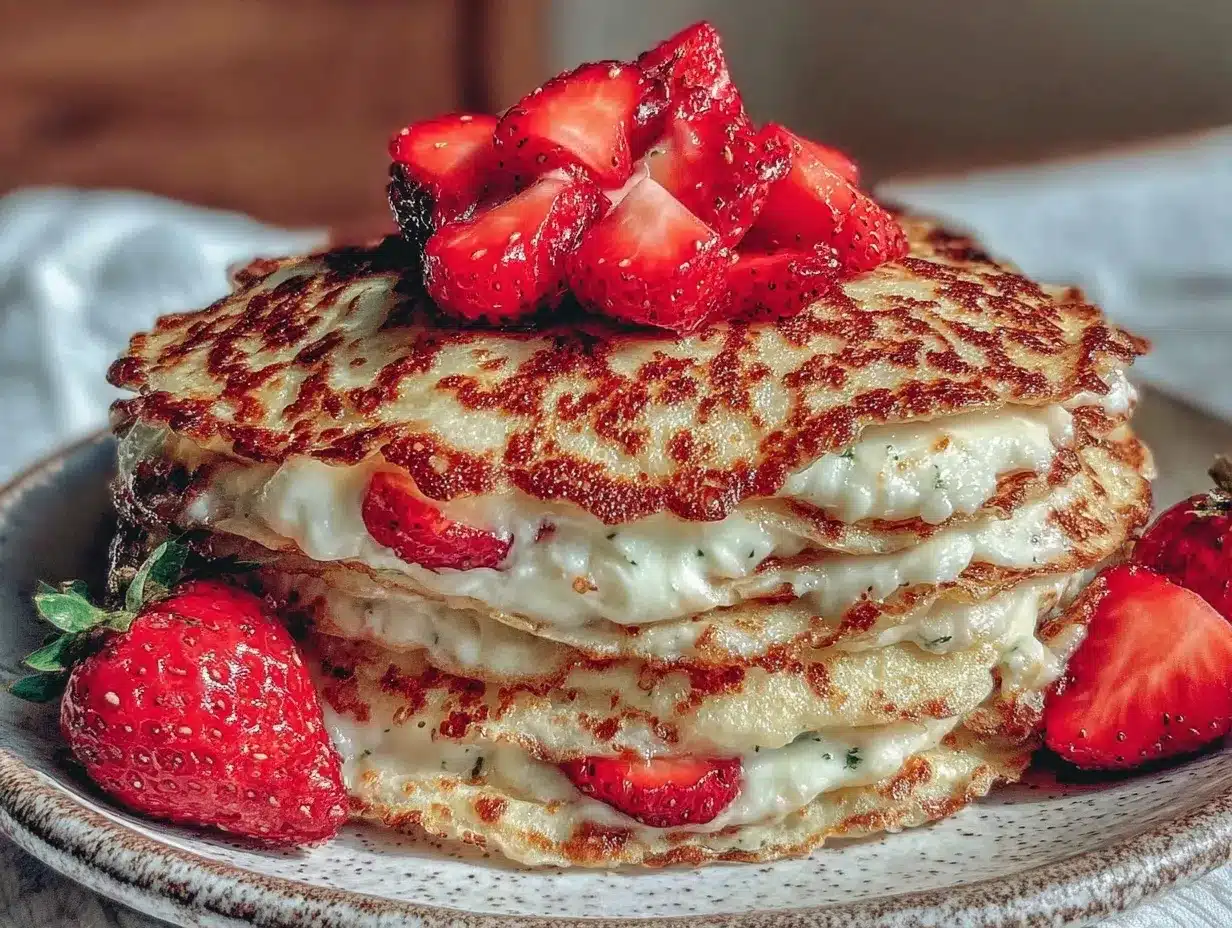 strawberry cream cheese crepes preparation steps
