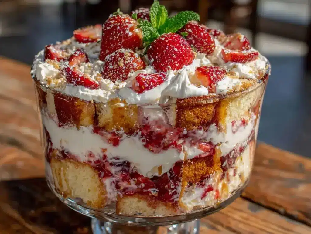 strawberry shortcake trifle - featured image