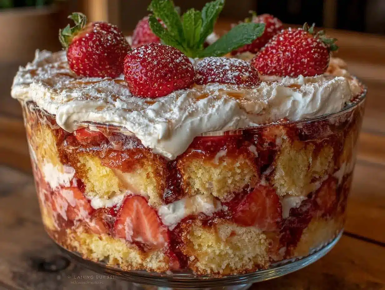strawberry shortcake trifle preparation steps