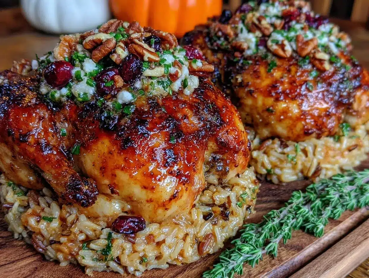 stuffed cornish hens with wild rice preparation steps