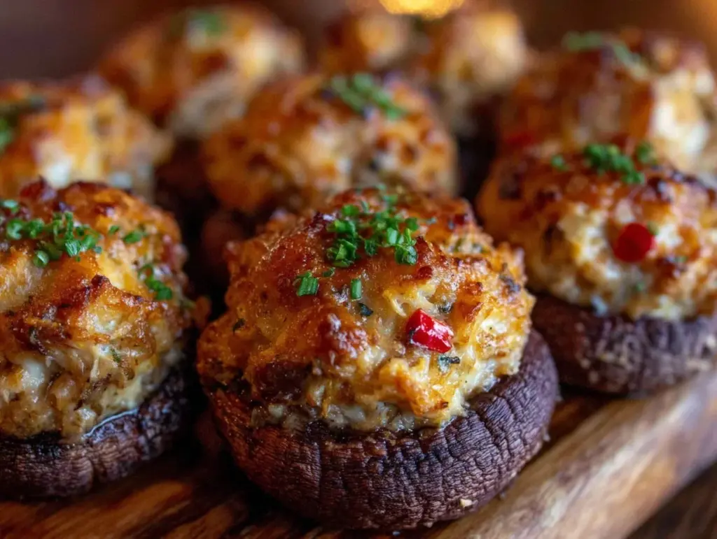 stuffed mushrooms with crab - featured image