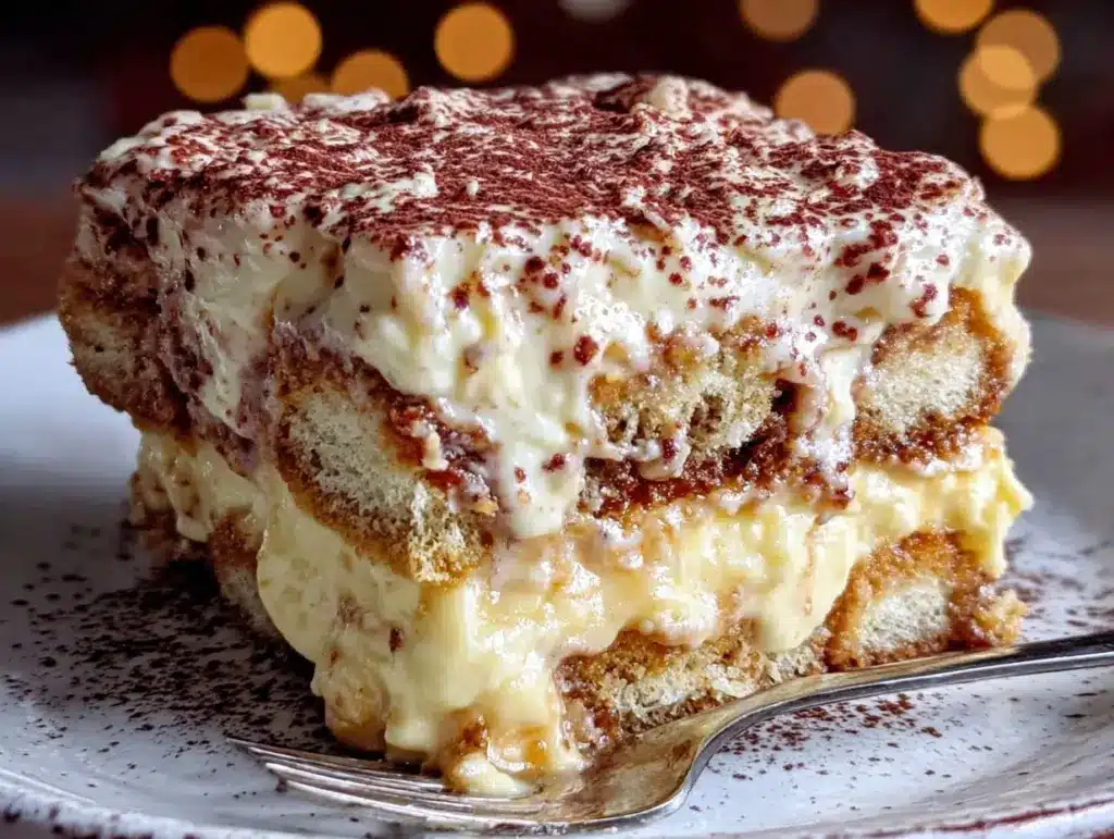 tiramisu with eggnog cream - featured image