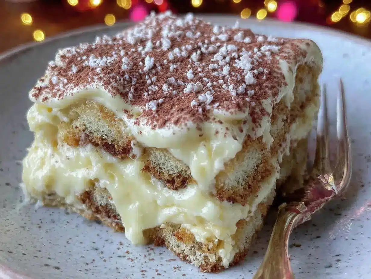 tiramisu with eggnog cream preparation steps