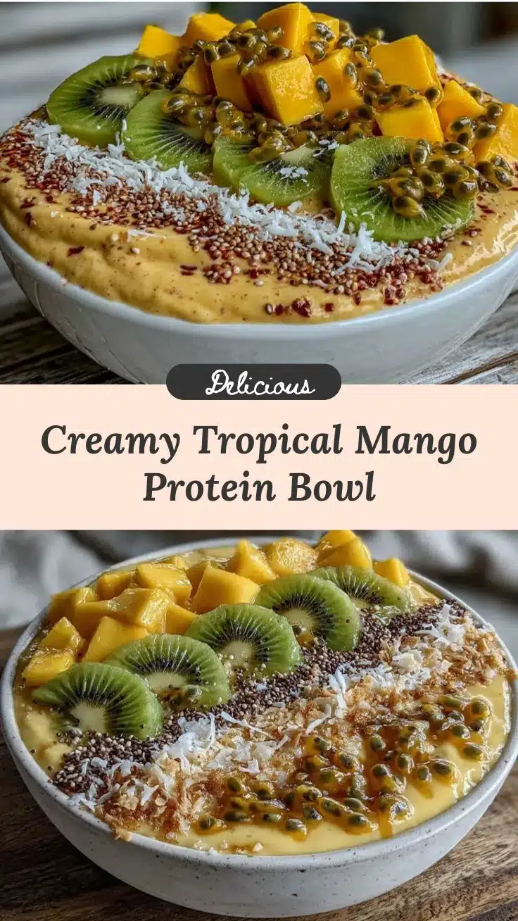 tropical mango protein smoothie bowl recipe